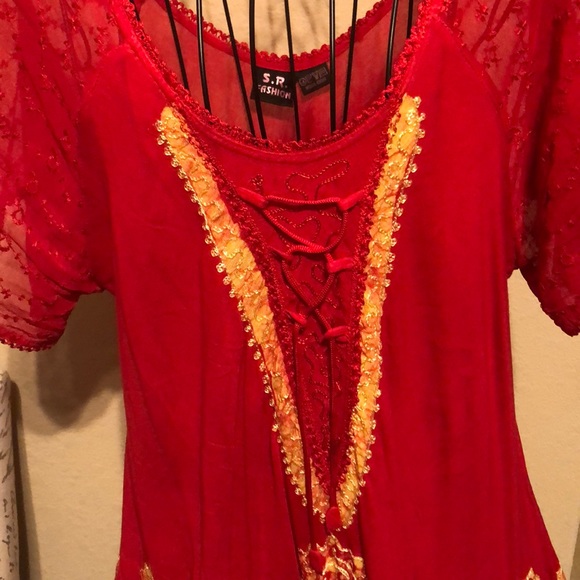 Boho top, shirt, blouse , embroidered top - Picture 2 of 7